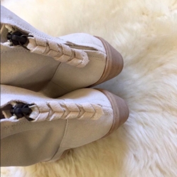 Joie Adria Slouchy Suede Latte Ankle Booties - Picture 6 of 8